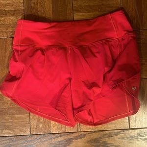 Lululemon red lined speed up shorts 4”